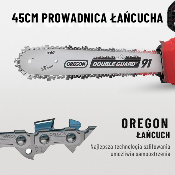 DCK Tools piła łańcuchowa akumulatorowa 58 V 45 cm - BODY KDCS58181Z