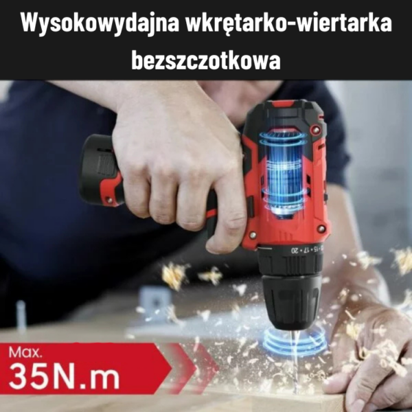DCK Tools Akumulatorowa Wiertarko-Wkrętarka KDJZ23-10 10mm 35Nm - 1x2.0Ah