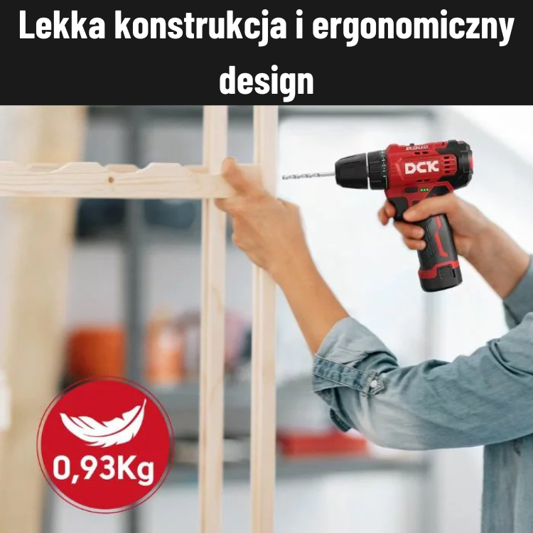 DCK Tools Akumulatorowa Wiertarko-Wkrętarka KDJZ23-10 10mm 35Nm – 1×2.0Ah (4)