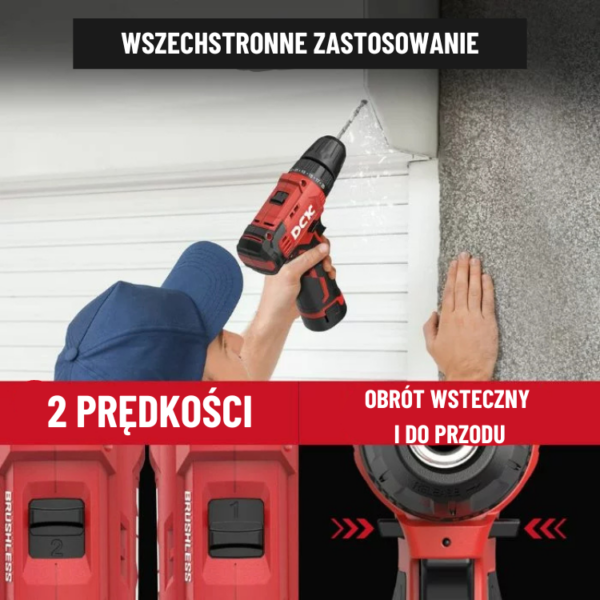 DCK Tools Akumulatorowa Wiertarko-Wkrętarka KDJZ23-10 10mm 35Nm - 1x2.0Ah