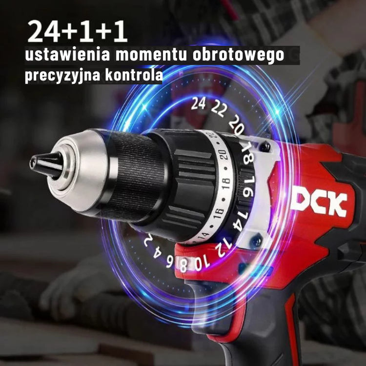 DCK Tools Akumulatorowa Wiertarko-Wkrętarka Udarowa 20V 13mm 120Nm – 1×4.0Ah KDJZ03-13 (3)