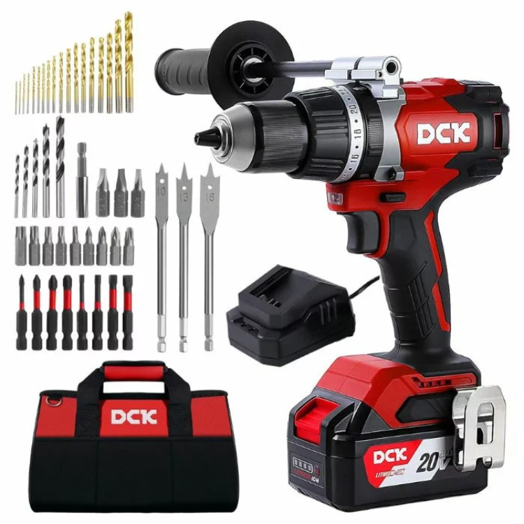 DCK Tools Akumulatorowa Wiertarko-Wkrętarka Udarowa 20V 13mm 120Nm – 1×4.0Ah KDJZ03-13