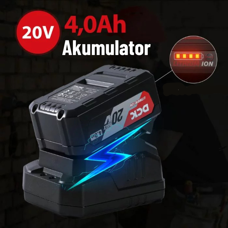 DCK Tools Młotowiertarka udarowa akumulatorowa SDS-Plus 20V 24 mm 2,7 J – 1 x 4,0 Ah KDZC04-24