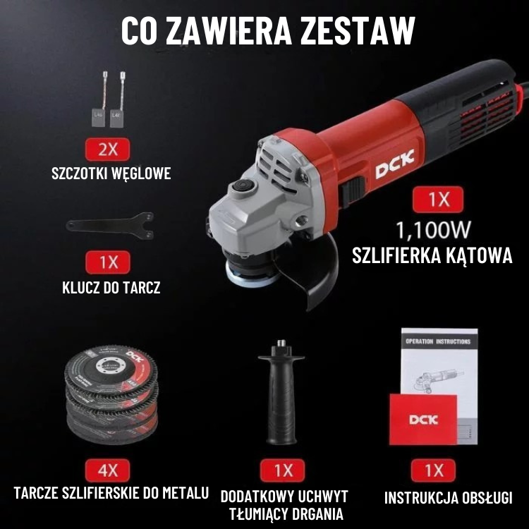 DCK Tools Szlifierka kątowa KSM17-115B 115 mm 1100 W – EA-01 (1)