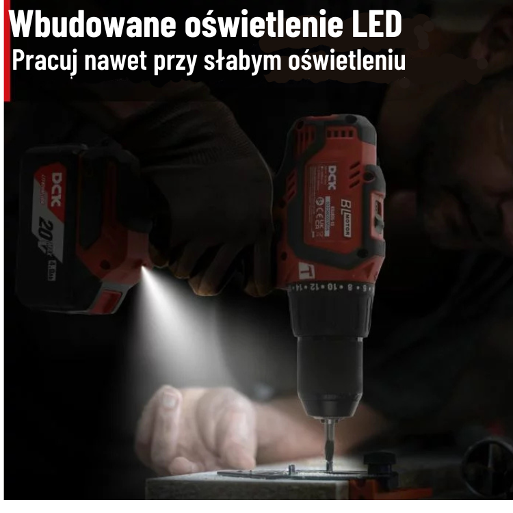 DCK Tools Wiertarko-wkrętarka akumulatorowa KDJZ05-13 20V 13mm 60Nm – 1 x 4,0Ah