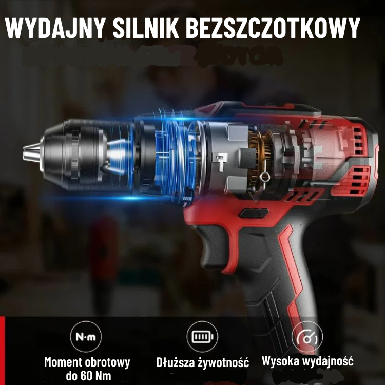 DCK Tools Wiertarko-wkrętarka akumulatorowa KDJZ05-13 20V 13mm 60Nm – 1 x 4,0Ah (4)