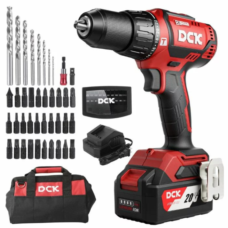 DCK Tools Wiertarko-wkrętarka akumulatorowa KDJZ05-13 20V 13mm 60Nm – 1 x 4,0Ah