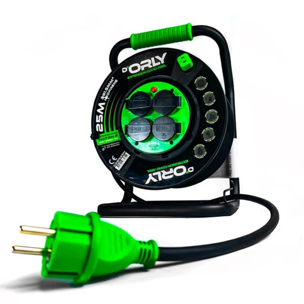 D'Orly 3×1.5mm² Neoprenowy Przedłużacz Bębnowy 230V IP44 - 25M40M - H07RN-F